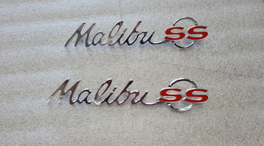 64 Chevelle Rear Quarter Emblem Billet Aluminum - Malibu SS